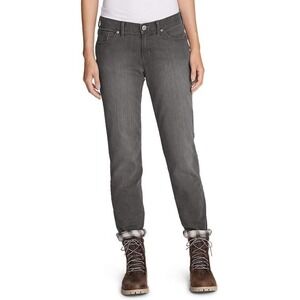 Eddie Bauer Women's Boyfriend Flannel-Lined Jeans River Rock (size 6)